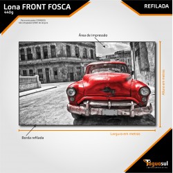 LONA FRONT 440G FOSCA | REFILADA | ESCOLHA O TAMANHO
