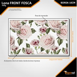 LONA FRONT 440G FOSCA | BORDA 10 CM | ESCOLHA O TAMANHO