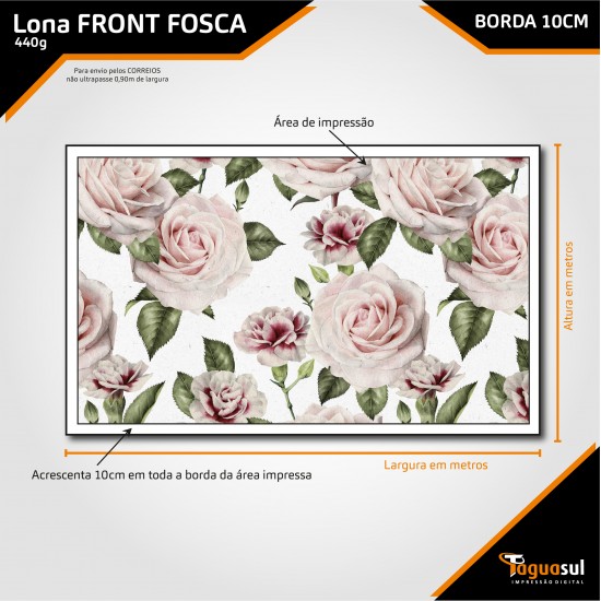 LONA FRONT 440G FOSCA | BORDA 10 CM | ESCOLHA O TAMANHO
