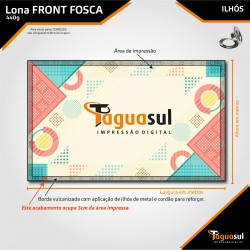 LONA FRONT 440G FOSCA | ILHÓS | ESCOLHA O TAMANHO